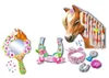 A collection of horse-themed craft items, including a decorated mirror, a horseshoe, and a horse's head with braided mane. Produktbild-Vorschau