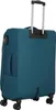A teal suitcase with a telescopic handle and wheels. Podgląd zdjęcia produktu