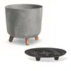 Blumentopf mit Füßen Pflanzkübe D 30 cm Grau Kunststoff Produktbild-Vorschau 2