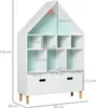 HOMCOM Kinder-Holzregal, Hausform, Kinder-Bücherregal mit 8 Produktbild-Vorschau 3