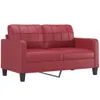 vidaXL divano a 2 posti rosso vino 140 cm in Pelle finta Anteprima dell’immagine prodotto 1