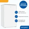 A white refrigerator is shown with marketing text and icons on the right side. Produktbild-Vorschau