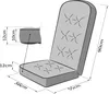 A diagram showing the dimensions of a chair cushion. Podgląd zdjęcia produktu