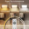 A product image showing a ceiling light with different color temperature and dimming options, along with a remote control. Produktbild-Vorschau