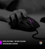 A hand is shown using a black gaming mouse with purple RGB lighting. Produktbild-Vorschau