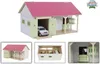 Stajňa s dvoma drevenými boxmi 34X22X19 cm ružová 1:32 Náhľad obrázku produktu 1