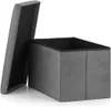VBChome Sitzpouf 60 x 38 x 38 cm Grau Sitzhocker mit Produktbild-Vorschau 2
