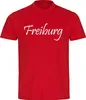 multifanshop Herren T-Shirt - Freiburg - Schriftzug, rot, Produktbild-Vorschau 1