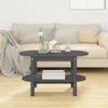 vidaXL Couchtisch Grau 80x45x45 cm Massivholz Kiefer Produktbild-Vorschau 3
