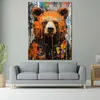 Bär Pop Art Colour Leinwandbild Wandbild Kunstdruck XL Produktbild-Vorschau 3