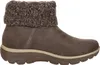 A side view of a single brown boot with a knitted cuff. Voir les images du produit