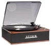 A retro-style record player with a vinyl record on the turntable. Produktbild-Vorschau