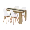 A dining table with four chairs, presented on a white background. Náhled obrázku produktu