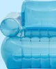 Close-up view of a transparent blue inflatable armchair. Produktbild-Vorschau
