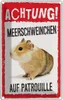vianmo Blechschild 18x12 cm Achtung Meerschweinchen Produktbild-Vorschau 1