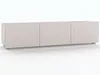A long, low cabinet with a textured front, likely a media console or sideboard, presented against a plain white background. Produktbild-Vorschau