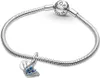 A close-up studio shot of a Pandora bracelet with a butterfly charm. Produktbild-Vorschau