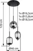 A diagram showing a multi-pendant light fixture with dimensions indicated. Anteprima dell’immagine prodotto