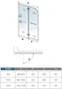 A diagram showing dimensions and a table with product specifications for a shower enclosure. Produktbild-Vorschau