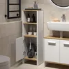 A bathroom vanity set and cabinet in a tiled bathroom. Náhľad obrázku produktu