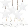 10 Sternanhänger weiß aus Holz 10 cm - Christbaumschmuck Produktbild-Vorschau 3