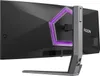 The back of a gaming monitor with purple LED lighting. Náhled obrázku produktu