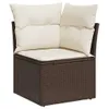 vidaXL 11-tlg. Garten-Sofagarnitur mit Kissen Braun Poly Produktbild-Vorschau 4