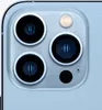 A close-up view of the rear camera module of a blue iPhone 13 Pro Max. Produktbild-Vorschau