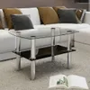 The Living Store Table basse en verre 2 niveaux Voir les images du produit 2