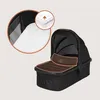 A baby stroller bassinet with a close-up inset showing the mattress layers. Produktbild-Vorschau
