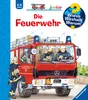 Illustration of a fire truck with firefighters, likely for a children's book. Produktbild-Vorschau