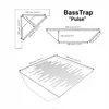 Diagrams and illustrations showing the dimensions and design of a bass trap. Produktbild-Vorschau
