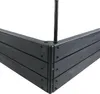 A close-up view of the corner of a dark gray raised garden bed. Voir les images du produit