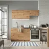 Küche 180 cm - mit schwarzer Arbeitsplatte - Artisan Eiche Produktbild-Vorschau 4