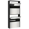 vidaXL Armoire à chaussures avec miroir 4 compartiments Voir les images du produit 4