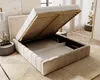 A bed with its storage compartment open, showing the slatted base and the interior storage space. Náhled obrázku produktu