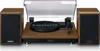 A record player with two speakers on a white background. Produktbild-Vorschau