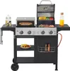 A multi-functional grill with a pizza oven and a plancha attachment, shown in a studio setting against a white background. Produktbild-Vorschau