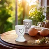 Einfarbige Steingut Eierbecher Landhaus-Stil 6-tlg. Set Produktbild-Vorschau 3