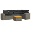 The Living Store 6-tlg. Garten-Sofagarnitur mit Kissen Grau Produktbild-Vorschau 3