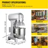SucceBuy průmyslový kuchyňský mixér, 15 Qt, 600 W, 3 Náhled obrázku produktu 7