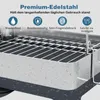 Close-up of a stainless steel dish rack with water droplets, highlighting its features. Podgląd zdjęcia produktu