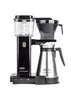 A black and silver Moccamaster coffee maker with a thermal carafe, photographed against a white background. Produktbild-Vorschau