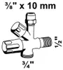 KIRCHHOFF Geräte-Eckventil, 1/2AG , x 3/4AG x 3/8AG x 10 Produktbild-Vorschau 2