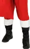 Close-up of a person wearing a Santa costume, focusing on the lower legs and boots. Produktbild-Vorschau