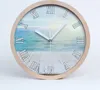 Holzuhr 25fi cm wanduhr - weiße Spitzen - Meer Produktbild-Vorschau 1