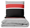 Baumwolle Bettwäsche Set 135x200 cm 80x80 cm Grau Rot Produktbild-Vorschau 1