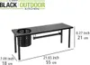 A black kitchen utility shelf with measurements indicated. Náhled obrázku produktu