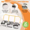 UnboxG Edelstahl Snackbox 2er Set 600 ml, 3 Fächer, Produktbild-Vorschau 2