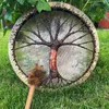 Bęben szamański z motywem drzewa, 25 cm, okrągły instrument Podgląd zdjęcia produktu 3